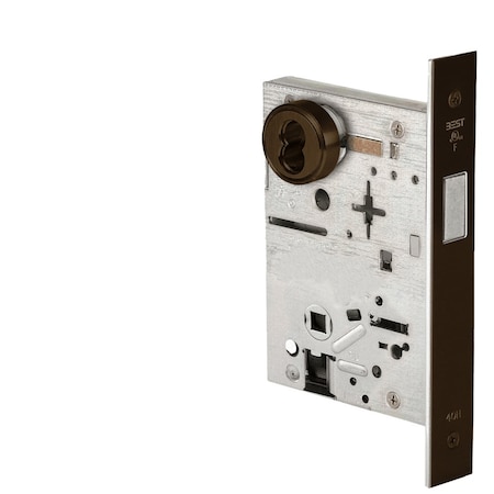 Best Grade 1 Mortise Double Deadlock, SFIC Prep Less Core, Dark Oxidized Satin Bronze Oil Rubbed Finish,  45H7WD-613